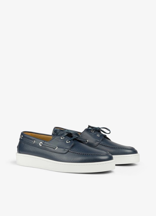 Aurélien Boat sneaker van kalfsleer - detail 4 navy-410