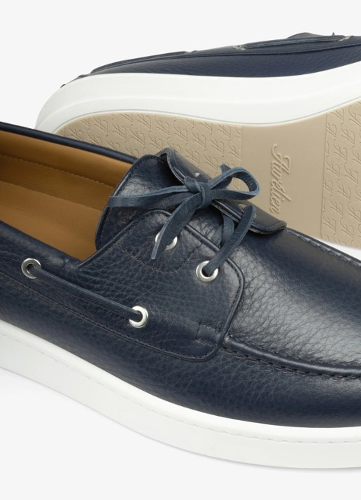 Aurélien Boat sneaker van kalfsleer - detail 5 navy-410