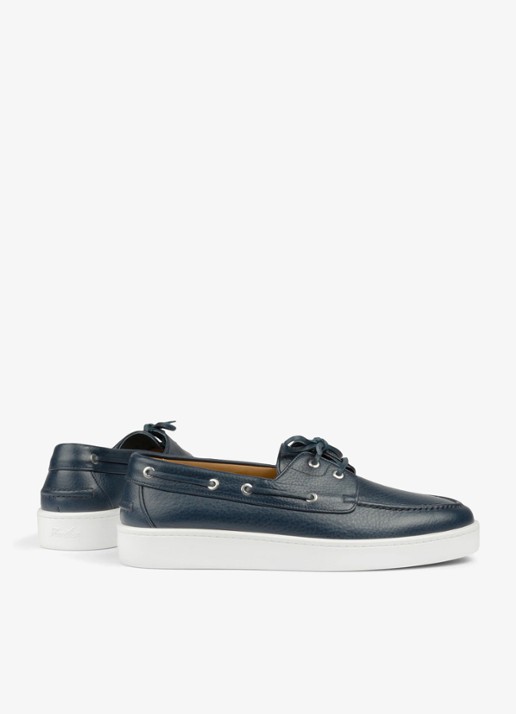 Aurélien Boat sneaker van kalfsleer - detail 6 navy-410