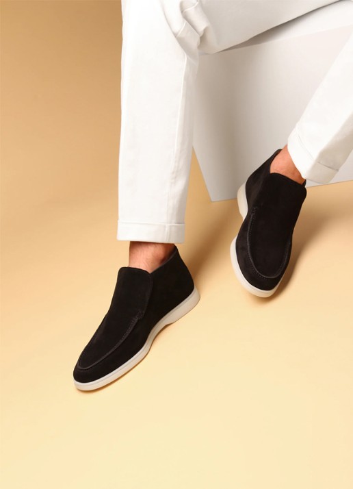 Aurélien City loafer van suède - voorkant 4 black-1 / zwart