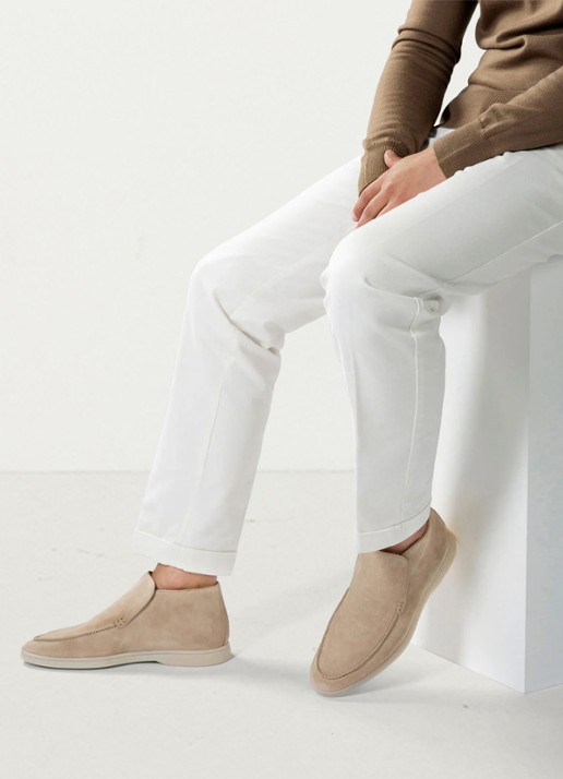 Aurélien City loafer van suède - voorkant 5 beige-260 / beige