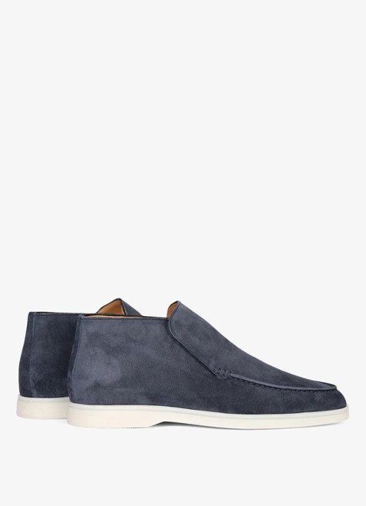 Aurélien City loafer van suède - achterkant 4 steel blue-400 / blauw