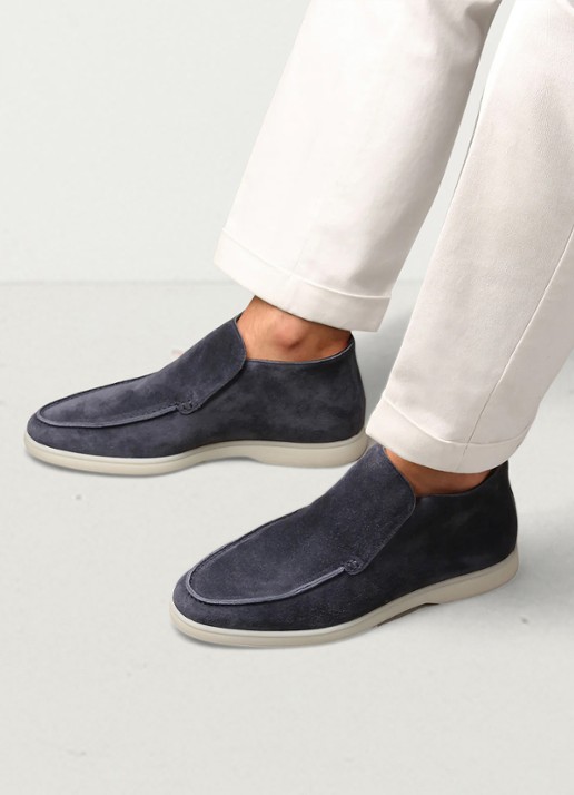 Aurélien City loafer van suède - voorkant 3 steel blue-400 / blauw