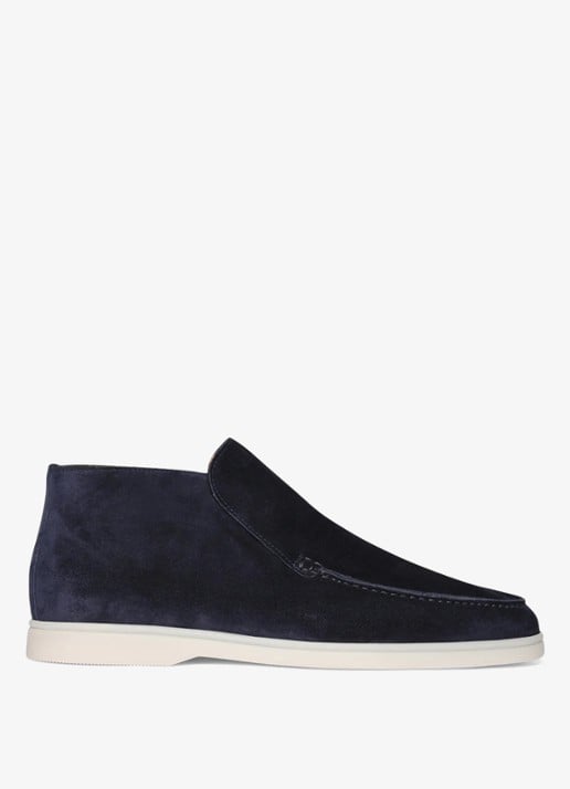 Aurélien City loafer van suède - voorkant navy-410 / blauw