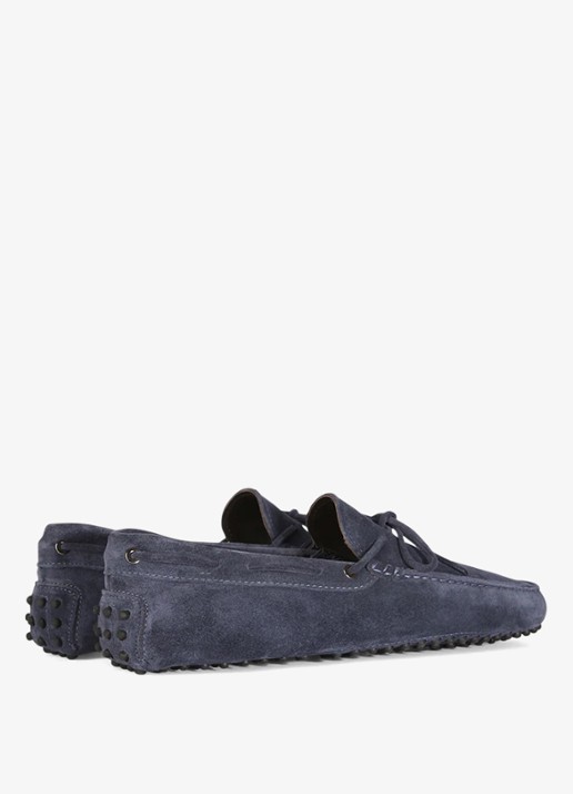 Aurélien Driving mocassins van suède - achterkant 3 steel blue-400 / blauw