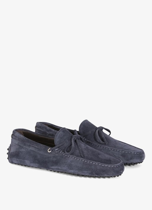 Aurélien Driving mocassins van suède - voorkant steel blue-400 / blauw