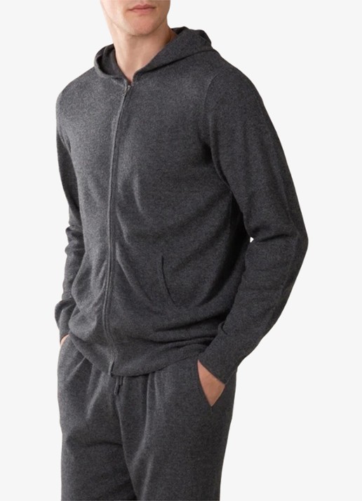 Aurélien Fijngebreid vest met capuchon