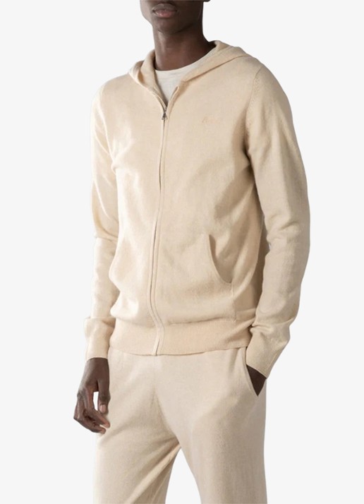Aurélien Fijngebreid vest met capuchon - detail 3 light beige-271