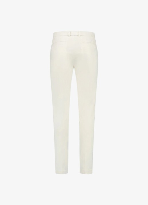 Aurélien Metropolitan straight fit pantalon met steekzakken - achterkant 4 ivory-120