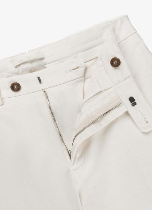 Aurélien Metropolitan straight fit pantalon met steekzakken - detail 3 ivory-120