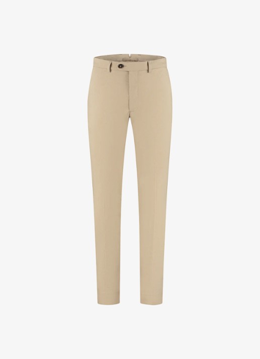 Aurélien Metropolitan straight fit pantalon met steekzakken - voorkant dark beige-251