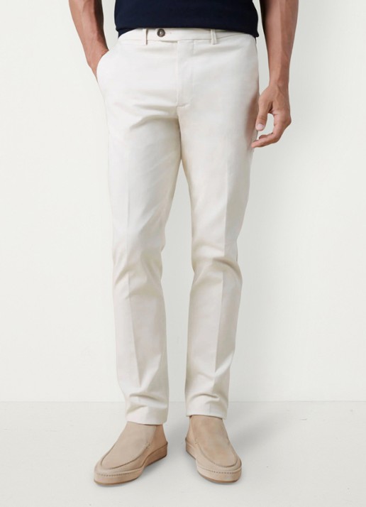 Aurélien Metropolitan straight fit pantalon met steekzakken - detail light beige-271 / beige