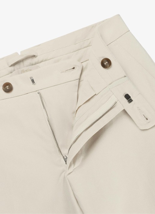 Aurélien Metropolitan straight fit pantalon met steekzakken - detail 2 light beige-271
