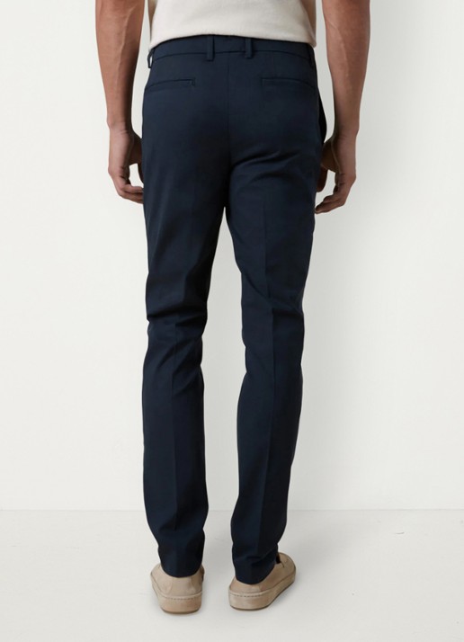 Aurélien Metropolitan straight fit pantalon met steekzakken - achterkant 9 navy-410