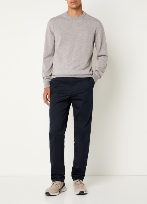 Aurélien Metropolitan straight fit pantalon met steekzakken - voorkant 8 navy-410