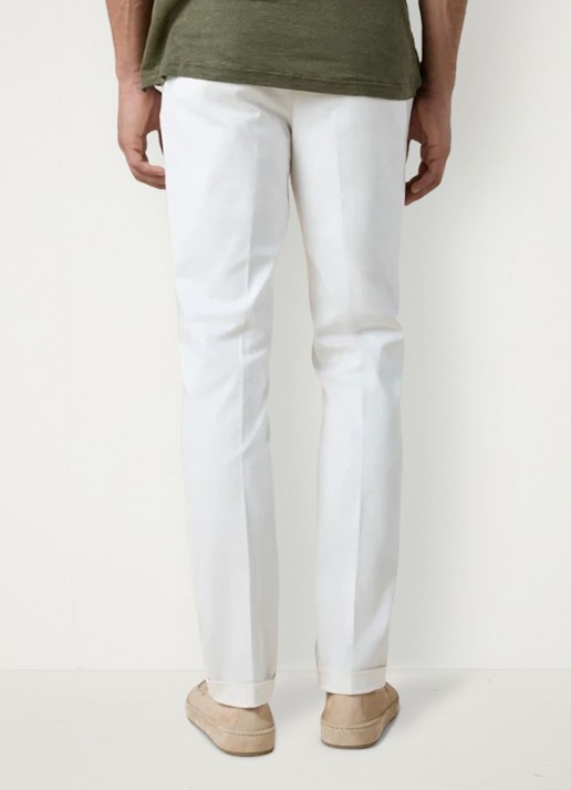 Aurélien Regular fit pantalon met steekzakken - achterkant 5 ivory-120
