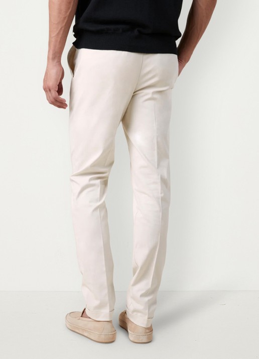 Aurélien Regular fit pantalon met steekzakken - achterkant 4 dark beige-251