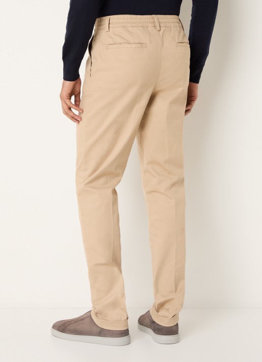 Aurélien Regular fit pantalon met steekzakken - achterkant 6 dark beige-251