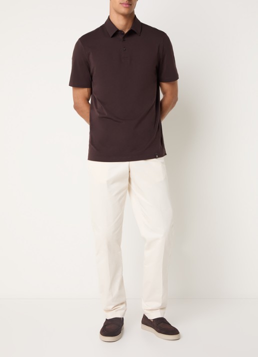Aurélien Regular fit pantalon met steekzakken - voorkant 3 light beige-271