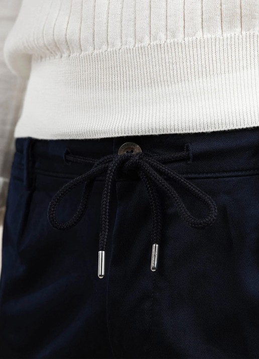 Aurélien Regular fit pantalon met steekzakken - detail 4 navy-410