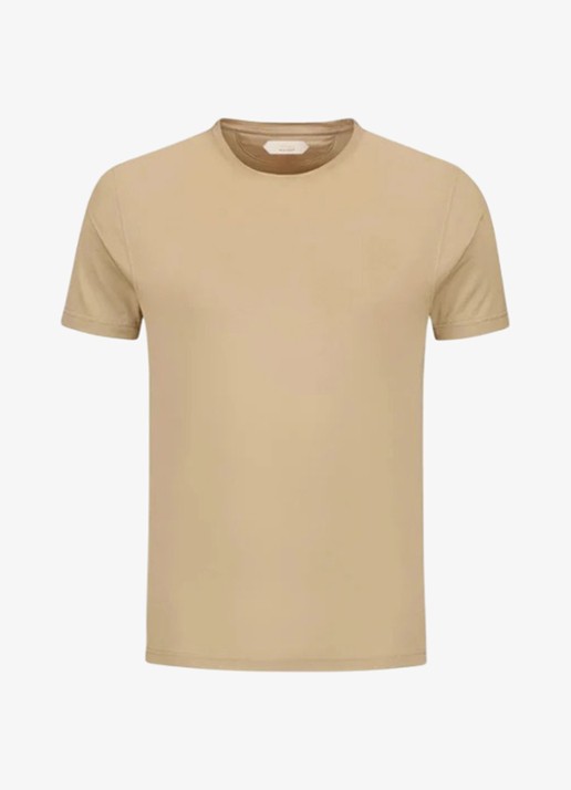 Aurélien Regular fit polo van linnen - voorkant beige-260