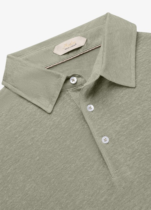 Aurélien Regular fit polo van linnen - detail 2 pistache-340