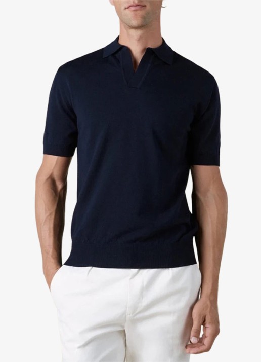 Aurélien Regular fit polo van merino wol - detail 3 navy-410