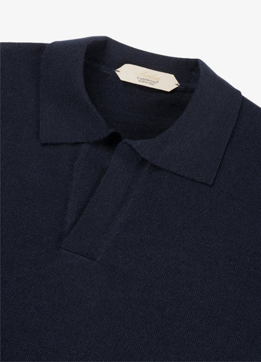 Aurélien Regular fit polo van merino wol - detail 4 navy-410