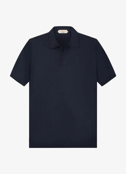 Aurélien Regular fit polo van merino wol - voorkant navy-410