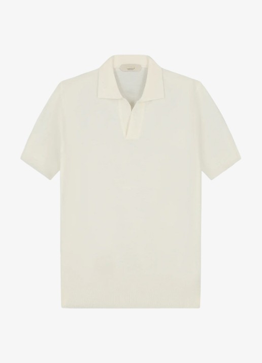 Aurélien Regular fit polo van merino wol - voorkant 2 ivory-120