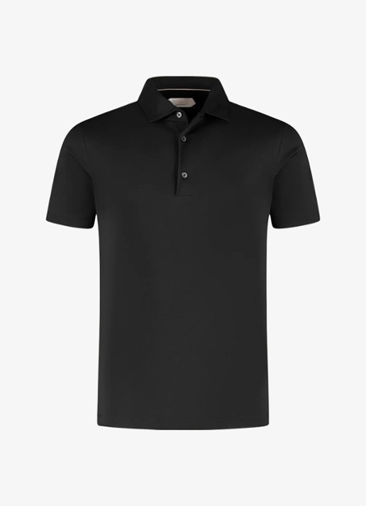 Aurélien Regular fit polo - voorkant 2 zwart