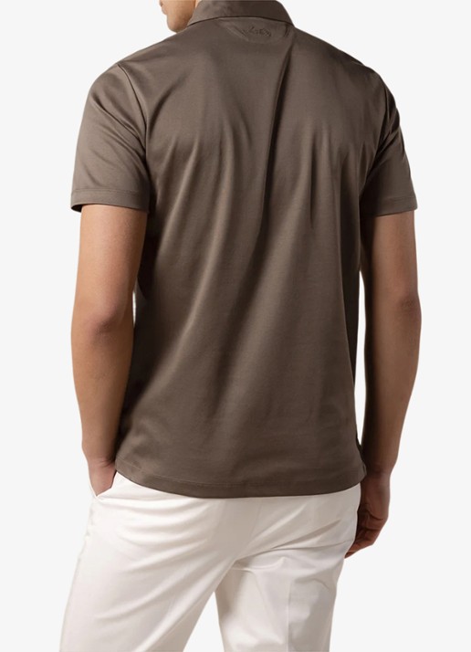 Aurélien Regular fit polo - achterkant ash grey-30