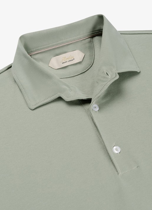 Aurélien Regular fit polo - detail petrol-460 / blauw