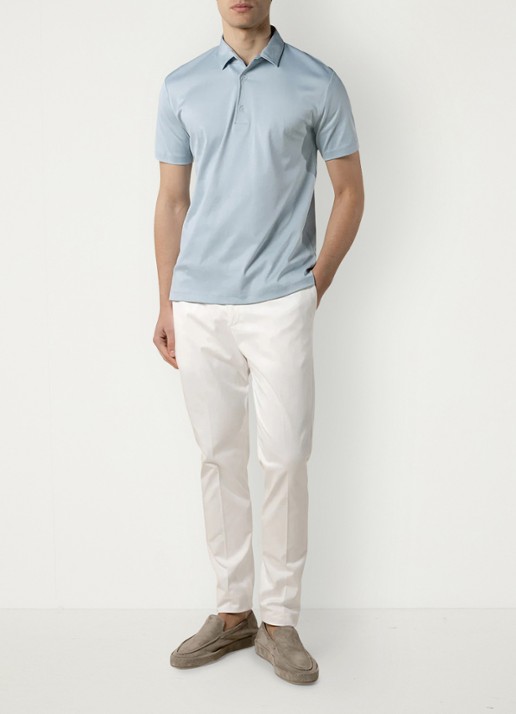 Aurélien Regular fit polo - voorkant 6 lichtblauw