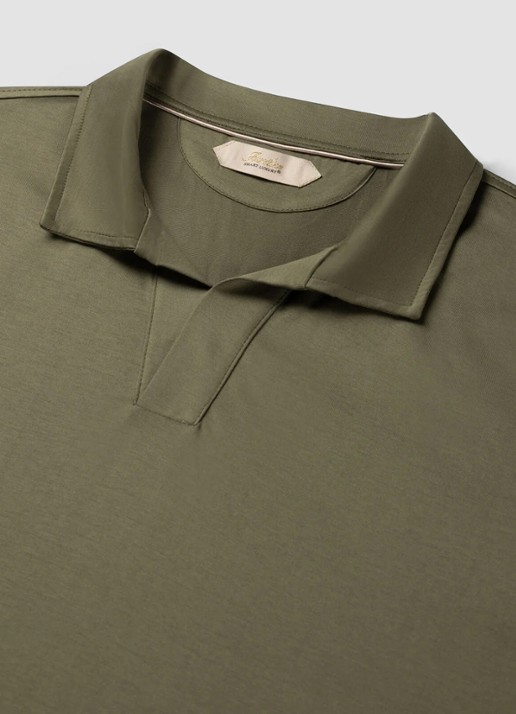 Aurélien Regular fit polo - detail olijfgroen