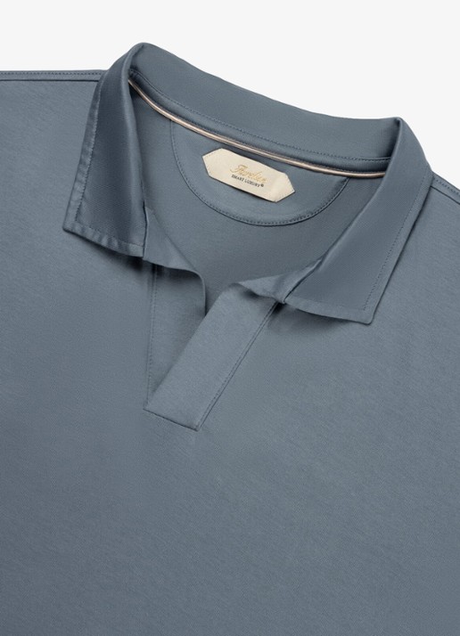 Aurélien Regular fit polo - detail petrol-460 / blauw