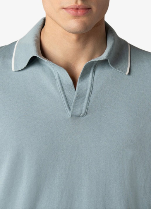 Aurélien Regular fit polo - detail 3 blauwgrijs