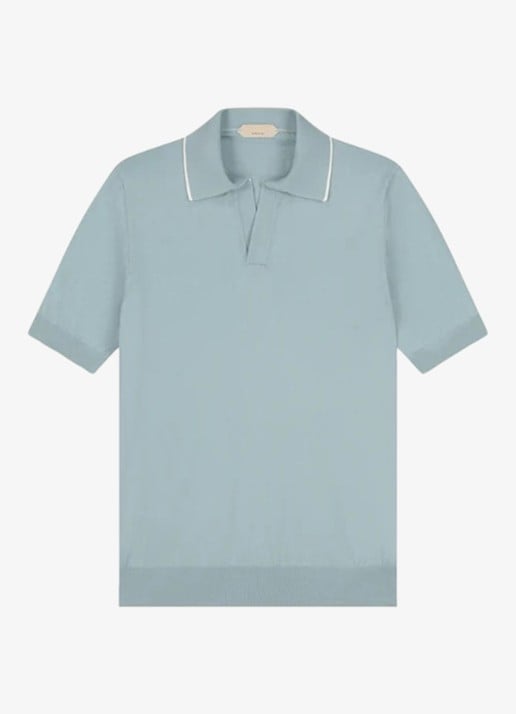 Aurélien Regular fit polo - voorkant 4 blauwgrijs