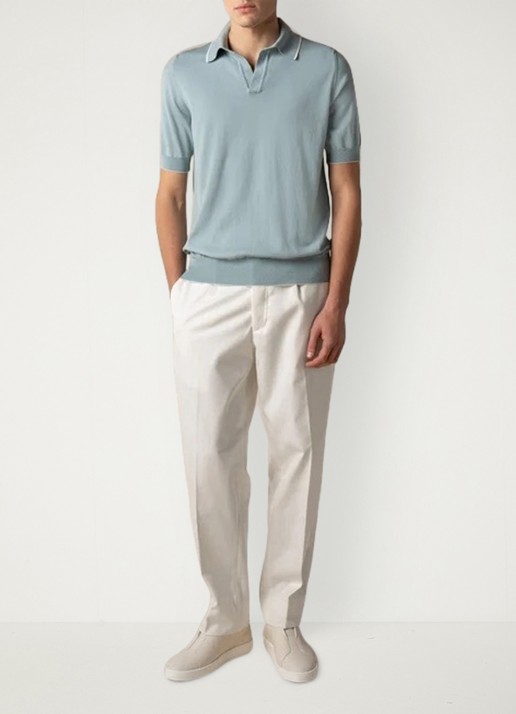 Aurélien Regular fit polo - voorkant 5 blauwgrijs