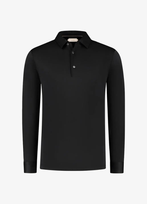 Aurélien Regular fit polo - voorkant black-1