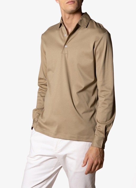 Aurélien Regular fit polo - detail 2 dark taupe-901