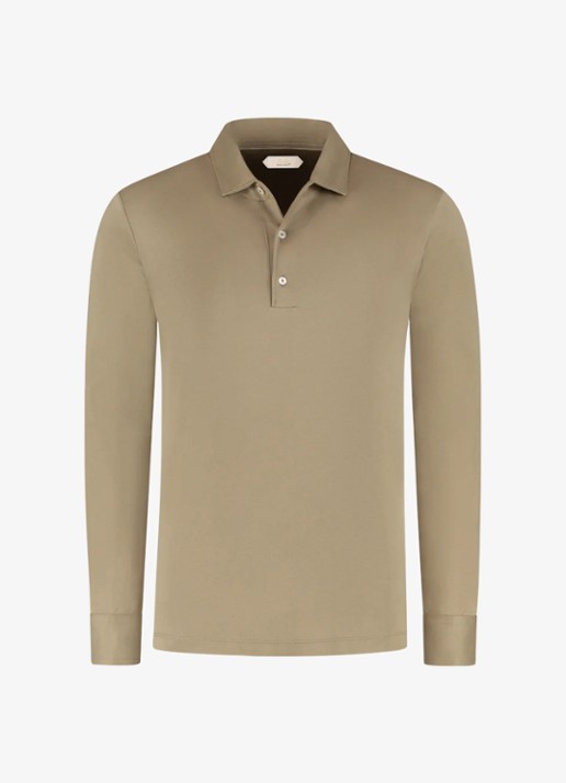 Aurélien Regular fit polo - voorkant dark taupe-901