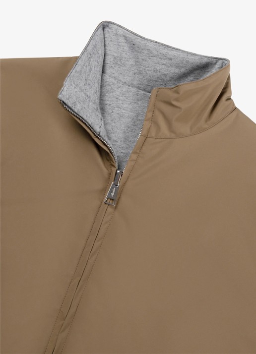 Aurélien Reversible bodywarmer met opstaande kraag - detail bruin