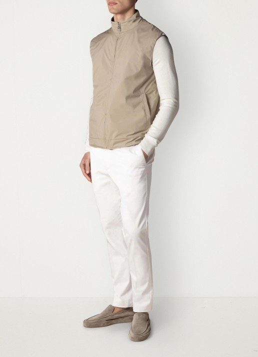Aurélien Reversible bodywarmer met opstaande kraag - voorkant 2 light beige-271