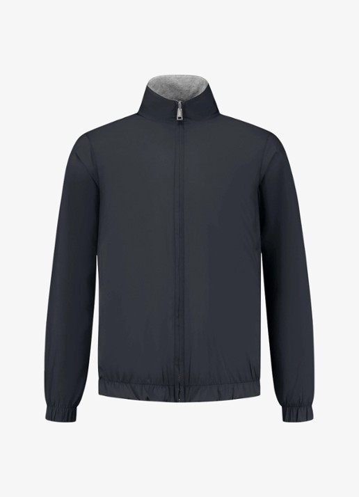 Aurélien Reversible jack met steekzakken - voorkant 5 donkerblauw