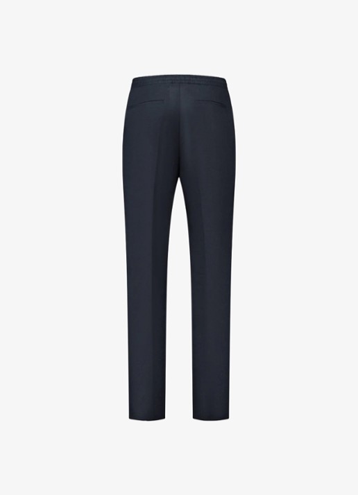 Aurélien Straight fit pantalon van linnen - achterkant 3 navy-410