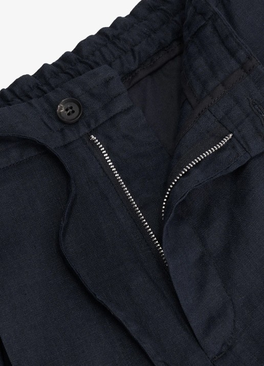 Aurélien Straight fit pantalon van linnen - detail 2 navy-410