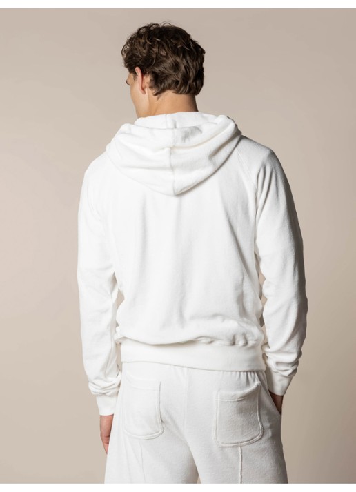 Aurélien Sweatvest met opgestikte zakken - achterkant white-110 / wit