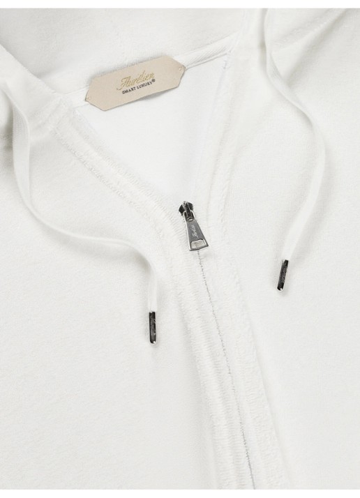 Aurélien Sweatvest met opgestikte zakken - detail 3 white-110 / wit