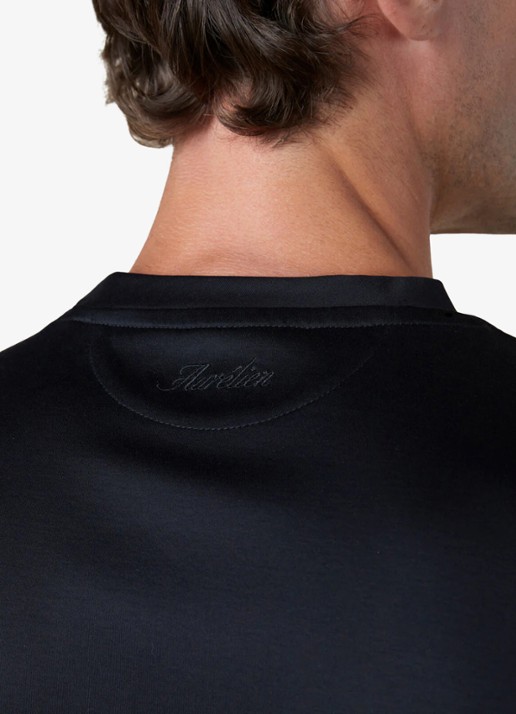 Aurélien T-shirt met ronde hals - detail 4 zwart